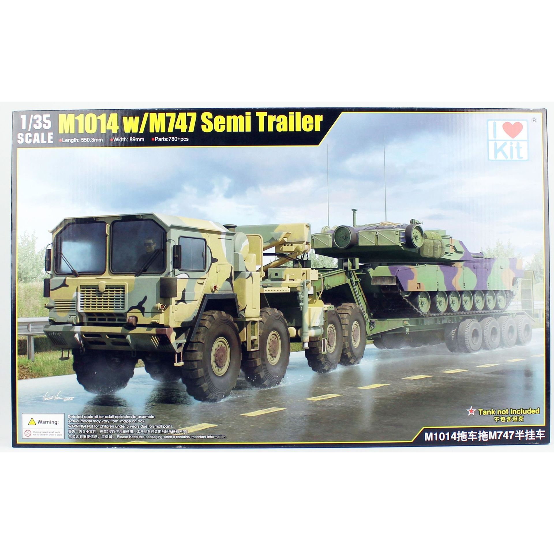 I Love Kit 63529 1/35 Ölçek, Tank taşıyıcı, M1014 Çekici ve M747 Alçak Dorse, Plastik Model Kiti