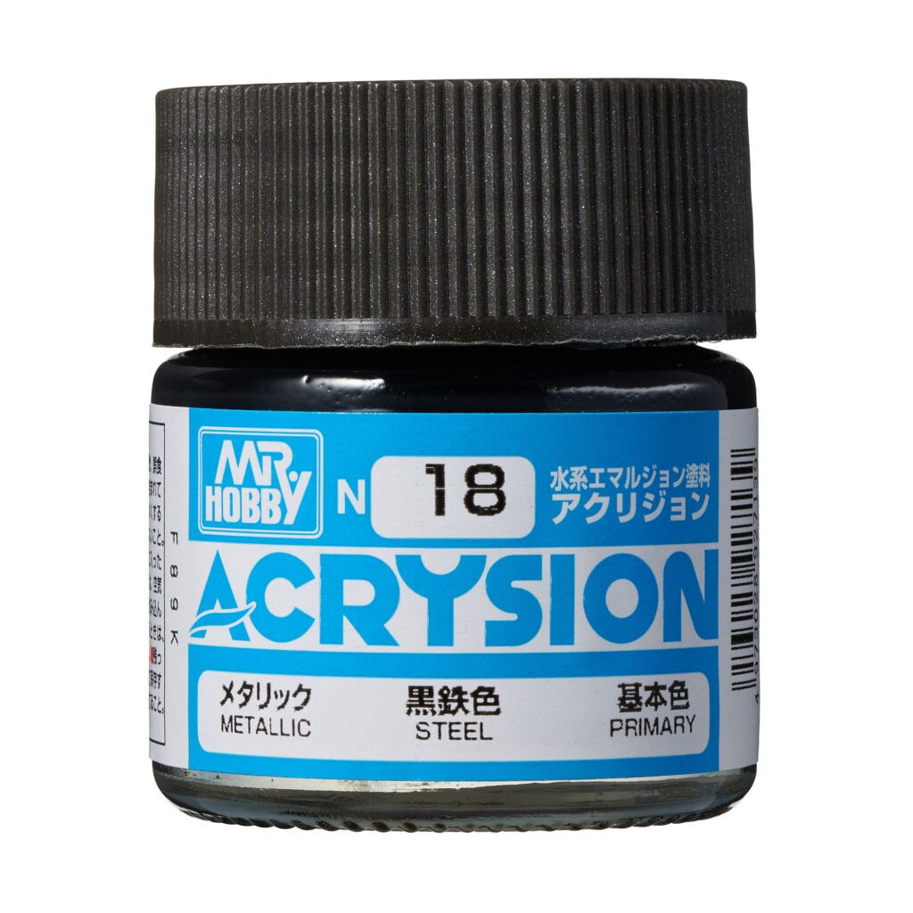 Mr.Hobby N-018 10 ml. Steel, Acrysion Serisi Model Boyası
