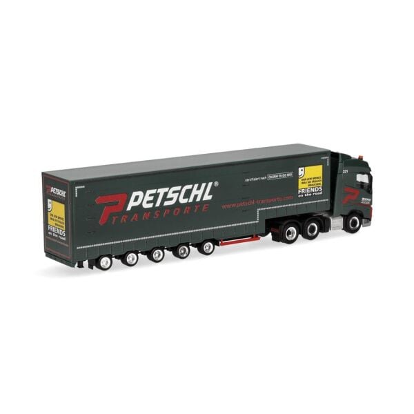 Herpa 318914 1/87 Ölçek, Volvo FH GL 2020 Perdeli Jumbo Dorseli TIR, Petschl, Sergilemeye Hazır Model Araç