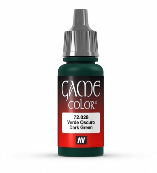 Vallejo 72028 17 ml. Dark Green, Game Color Serisi Model Boyası
