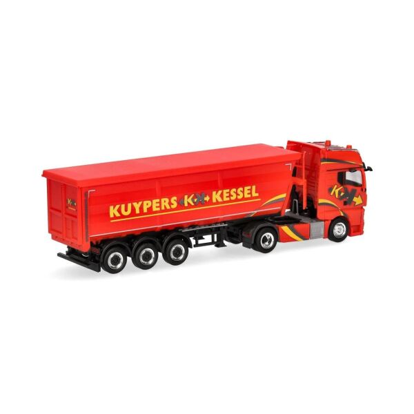 Herpa 319065 1/87 Ölçek, MAN TGX GX Çelik Damperli Dorseli Çekici, Kuypers, Sergilemeye Hazır Model Araç