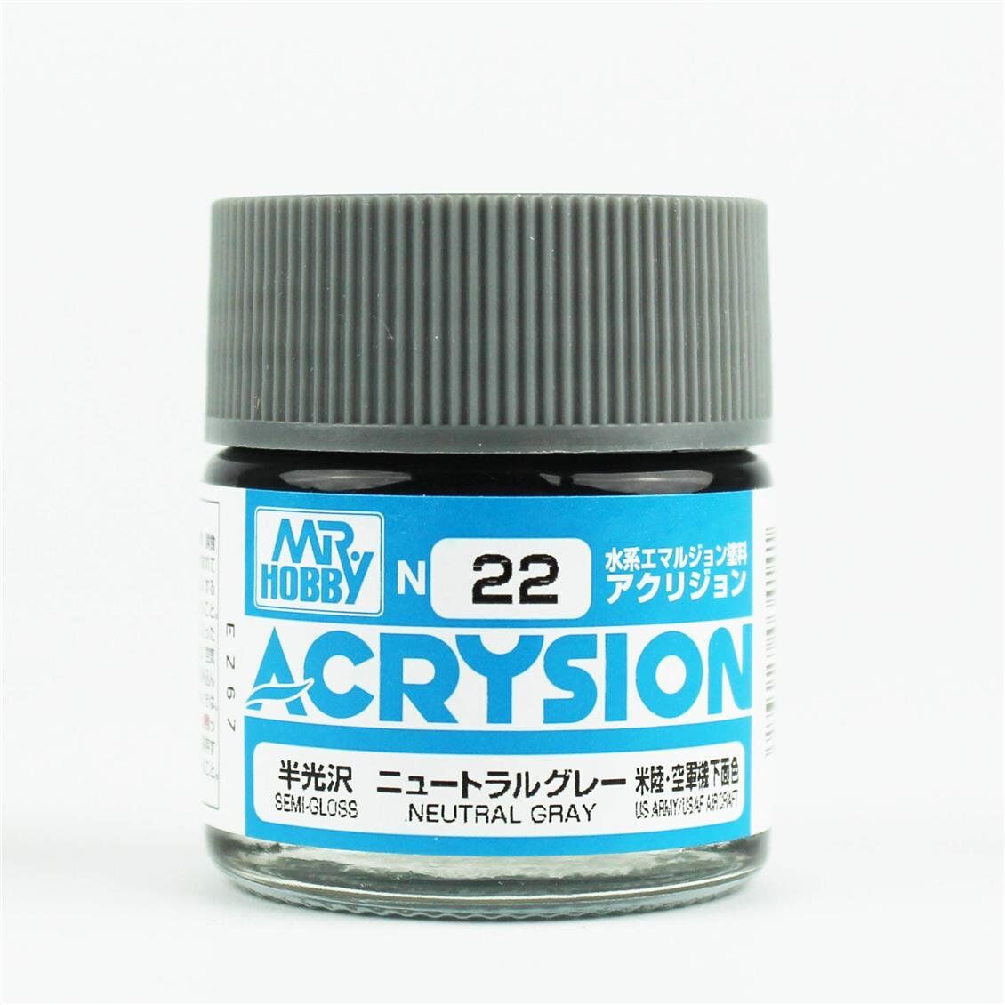 Mr.Hobby N-022 10 ml. Neutral Gray, Acrysion Serisi Model Boyası