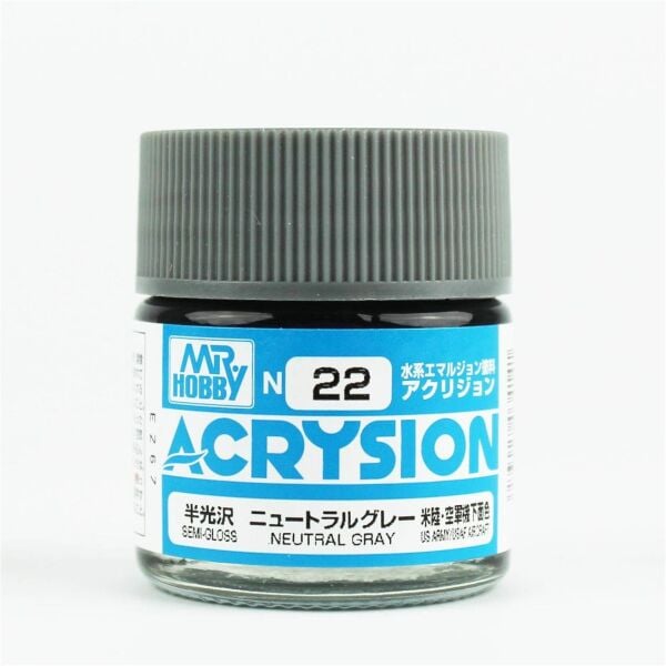 Mr.Hobby N-022 10 ml. Neutral Gray, Acrysion Serisi Model Boyası