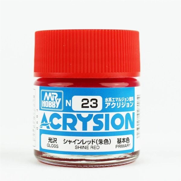 Mr.Hobby N-023 10 ml. Shine Red, Acrysion Serisi Model Boyası