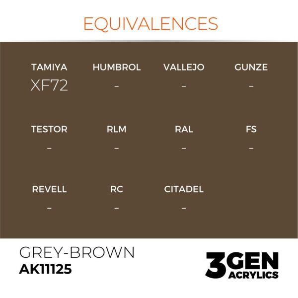 AK 11125 17 ml. Grey-Brown, 3GEN Akrilik Model Boyası