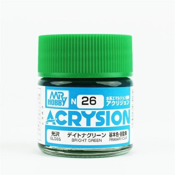 Mr.Hobby N-026 10 ml. Bright Green, Acrysion Serisi Model Boyası