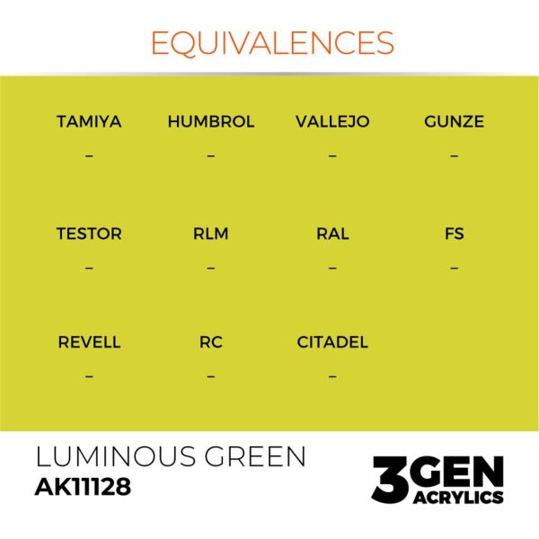 AK 11128 17 ml. Luminous Green, 3GEN Akrilik Model Boyası
