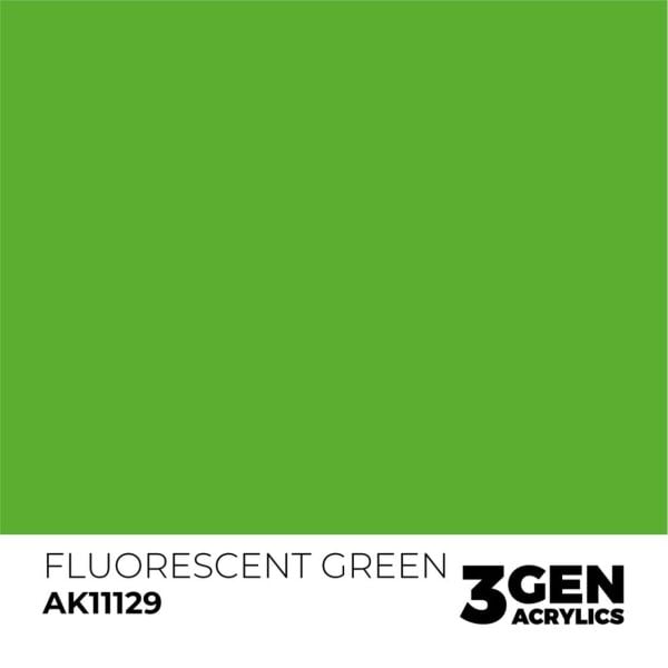 AK 11129 17 ml. Fluorescent Green, 3GEN Akrilik Model Boyası