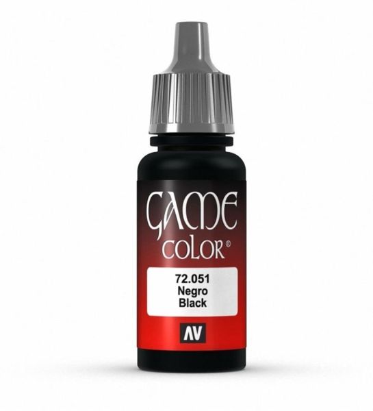 Vallejo 72051 17 ml. Black, Game Color Serisi Model Boyası