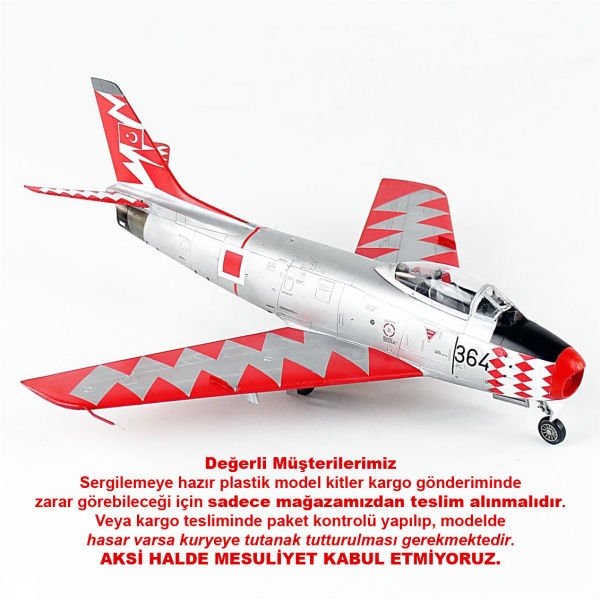 QD164 1/48 Ölçek, F-86E Sabre (Yarasalar) Sergilemeye Hazır Plastik Savaş Uçağı Modeli