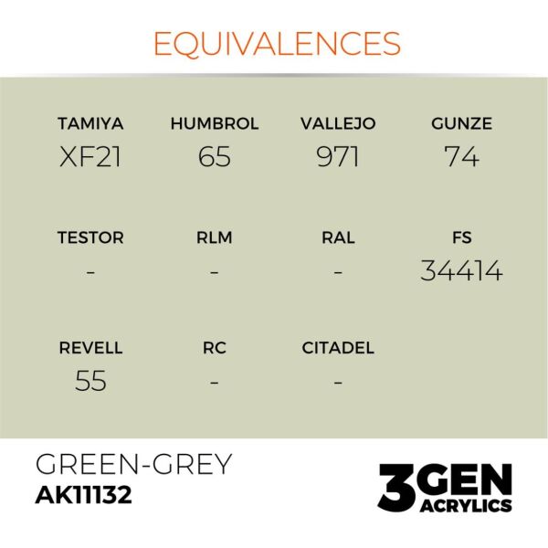 AK 11132 17 ml. Green-Grey, 3GEN Akrilik Model Boyası
