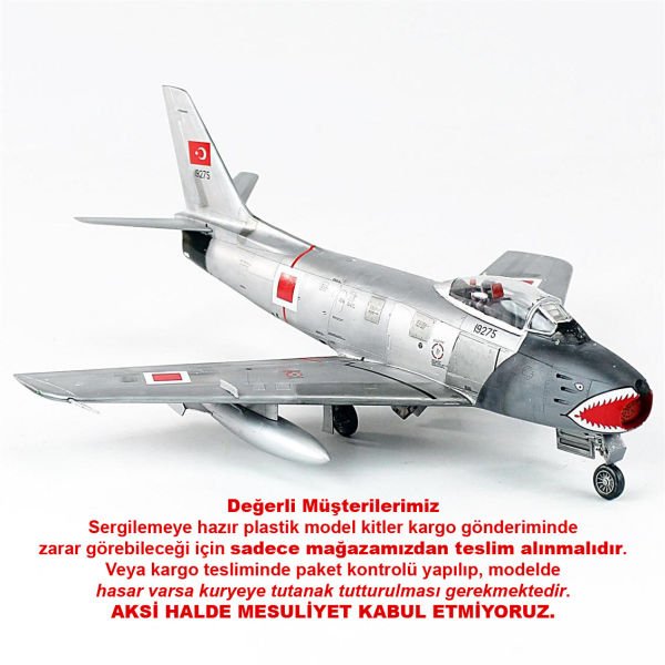 QD165 1/48 Ölçek, F-86E Sabre (Eskişehir Filo) Sergilemeye Hazır Plastik Savaş Uçağı Modeli