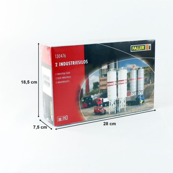 Faller 130476 1/87 Ölçek, Endüstriyel Silo ( 2 Adet ), Plastik Model Kiti