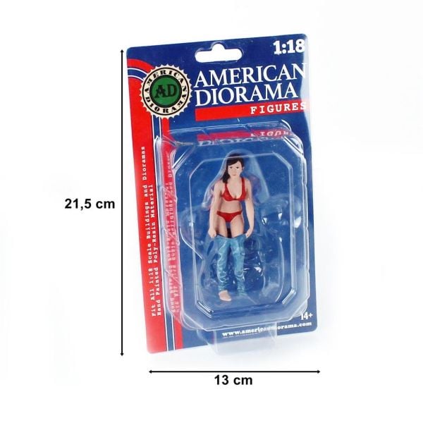 American Diorama AD76314 1/18 Ölçek, Plaj Kızı (Gina) Sergilemeye Hazır Plastik Figürü