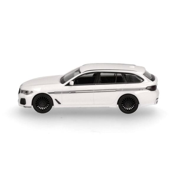 Herpa 421072-002 1/87 Ölçek, BMW Alpina B5 Touring, Beyaz-Şeritli, Sergilemeye Hazır Model Araç