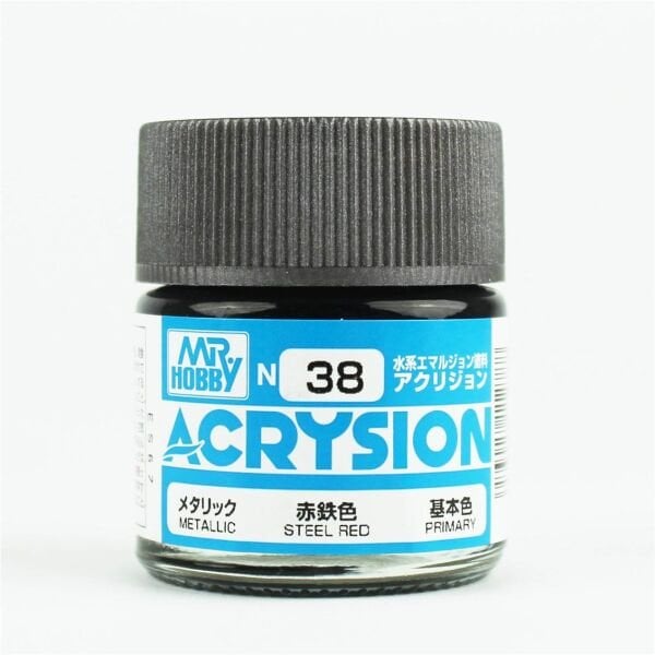 Mr.Hobby N-038 10 ml. Steel Red, Acrysion Serisi Model Boyası