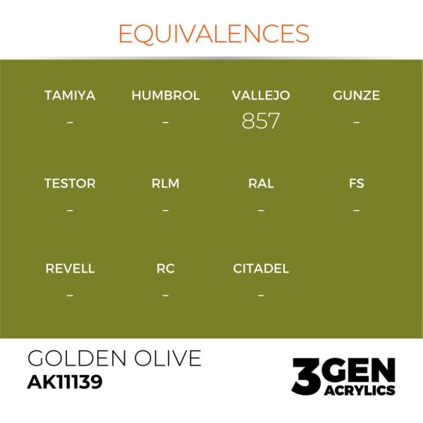 AK 11139 17 ml. Golden Olive, 3GEN Akrilik Model Boyası