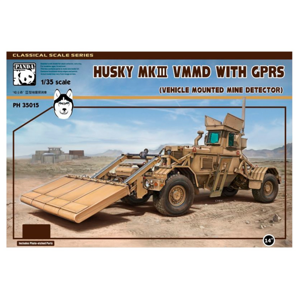 Panda 35015 1/35 Ölçek, Husky Mk. III VMMD with GPRS, Mayın Temizleme Aracı Plastik Model Kiti