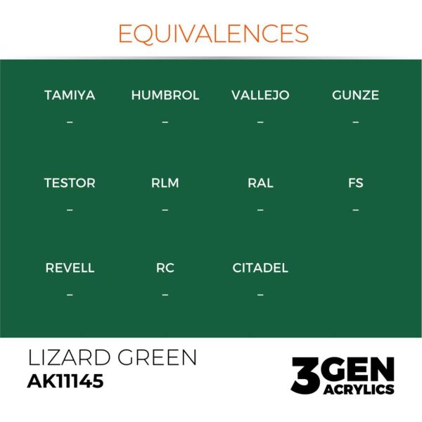 AK 11145 17 ml. Lizard Green, 3GEN Akrilik Model Boyası