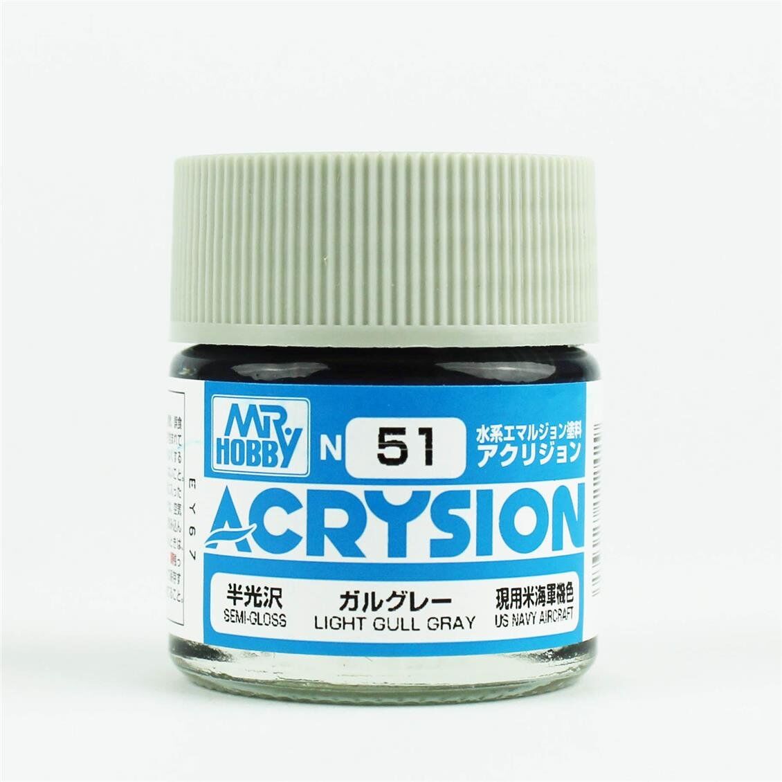 Mr.Hobby N-051 10 ml. Light Gull Gray, Acrysion Serisi Model Boyası