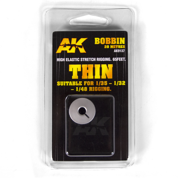 AK 9137 0,055 mm. Elastik Tel, 1/35-1/48 Ölçekler İçin, 20 metre