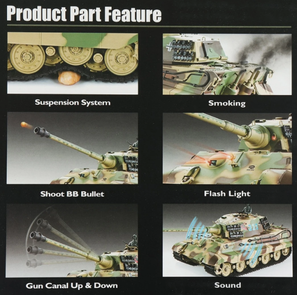 Heng Long 1/16 German King Tiger RC Battle Tank (7.0 ver.) Pro