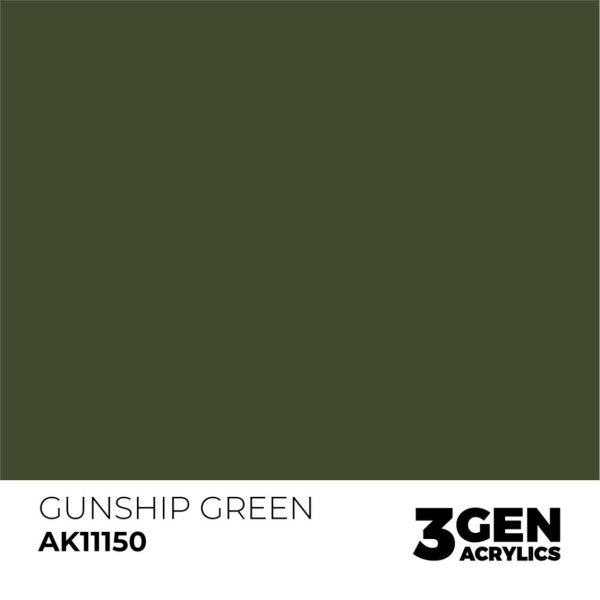 AK 11150 17 ml. Gunship Green, 3GEN Akrilik Model Boyası