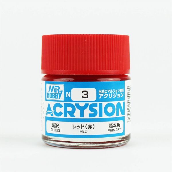 Mr.Hobby N-003 10 ml. Red, Acrysion Serisi Model Boyası