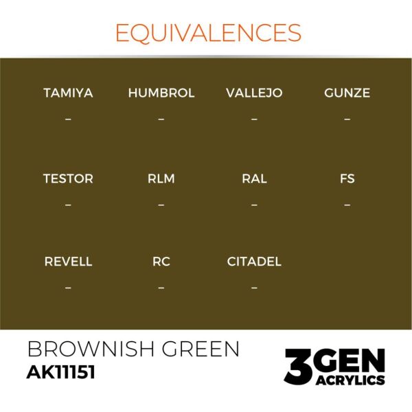 AK 11151 17 ml. Brownish Green, 3GEN Akrilik Model Boyası