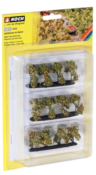 Noch 21532 Elma Ağaçları, 12 Adet, 3,5 cm. Diorama Malzemesi