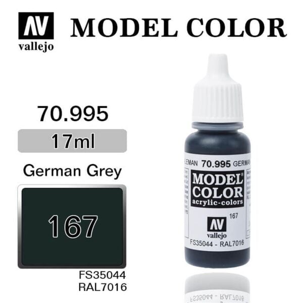 Vallejo 70995 18 ml. (167) German Grey-Matt, Model Color Serisi Model Boyası