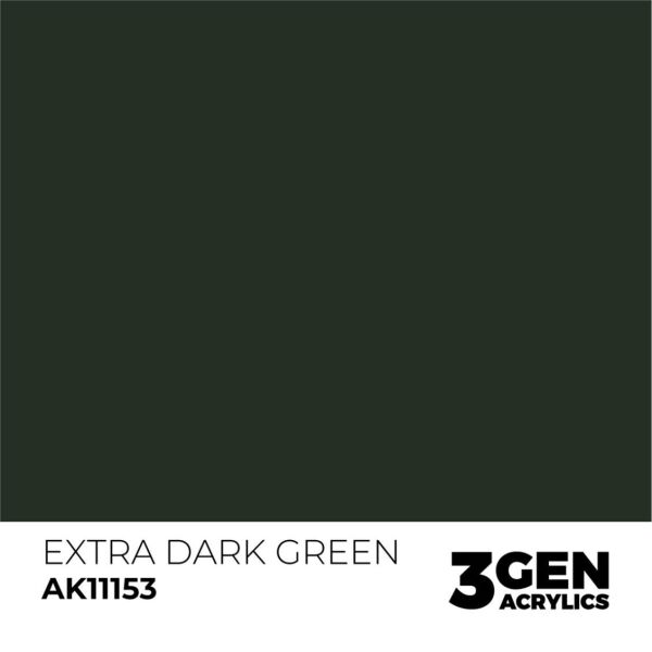 AK 11153 17 ml. Extra Dark Green, 3GEN Akrilik Model Boyası