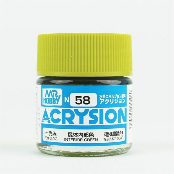 Mr.Hobby N-058 10 ml. Interior Green, Acrysion Serisi Model Boyası
