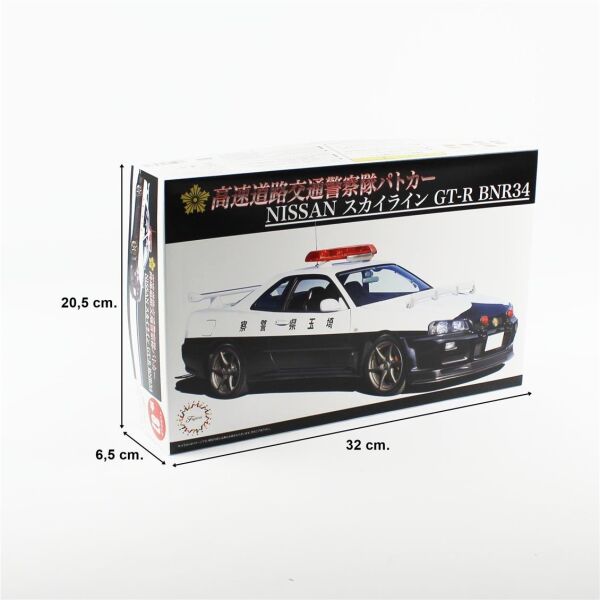 Fujimi ID-87 03977 1/24 Ölçek, Nissan Skyline (R34) GT-R, Polis Arabası Plastik Model Kiti