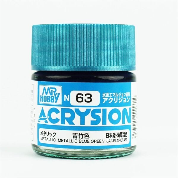 Mr.Hobby N-063 10 ml. Metallic Blue Green, Acrysion Serisi Model Boyası