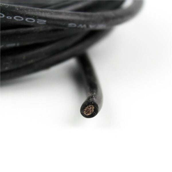 12 AWG / 4.00 mm. Silikon Kablo, Siyah, 100 Metre