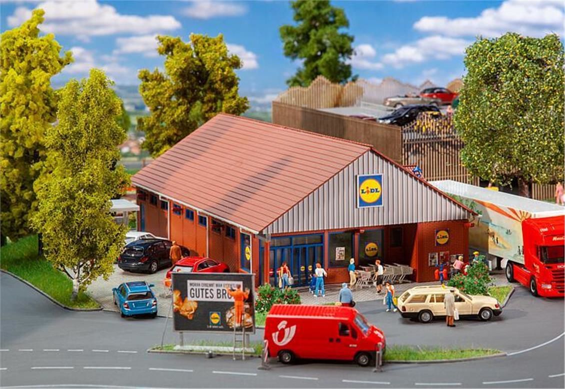 Faller 130615 1/87 Ölçek, Lidl Süpermarket, Plastik Model Kiti