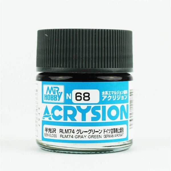 Mr.Hobby N-068 10 ml. RLM74 Gray Green, Acrysion Serisi Model Boyası