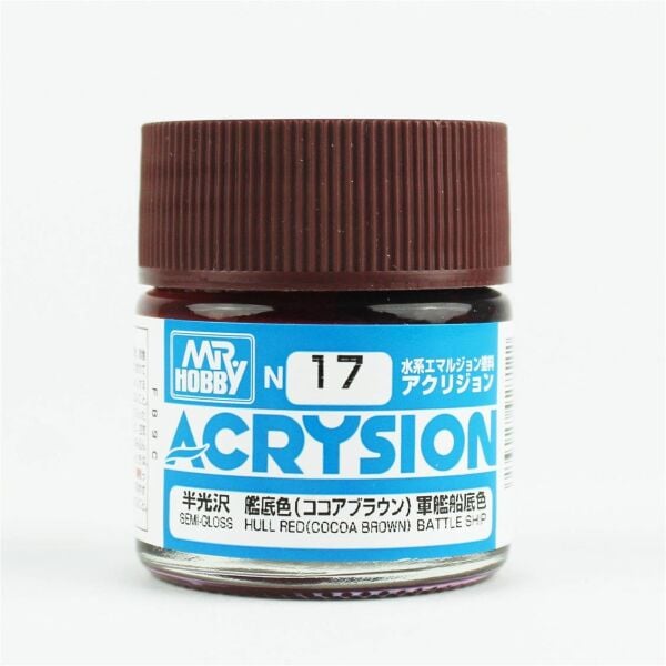 Mr.Hobby N-017 10 ml. Hull Red, Acrysion Serisi Model Boyası
