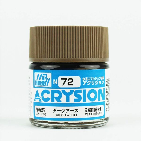 Mr.Hobby N-072 10 ml. Dark Earth, Acrysion Serisi Model Boyası