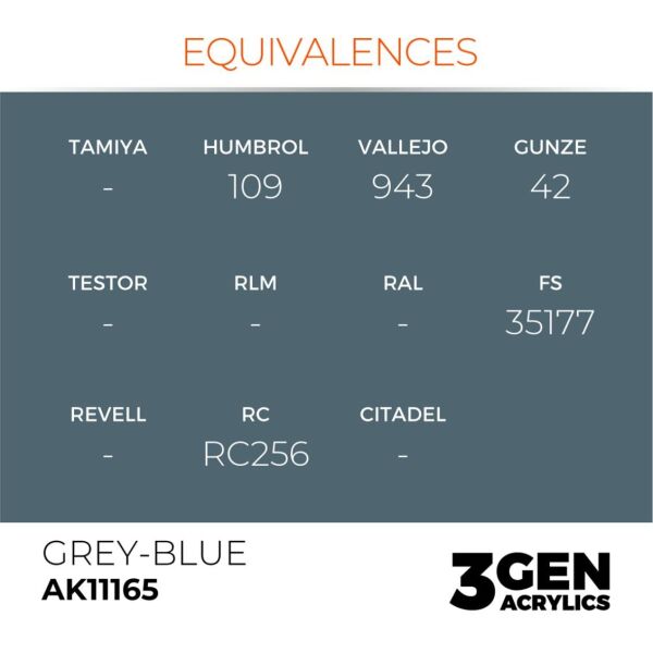 AK 11165 17 ml. Grey-Blue, 3GEN Akrilik Model Boyası