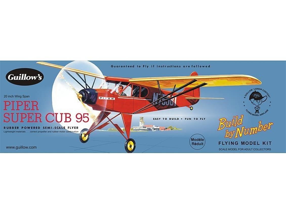 Guillows 602 Piper Cub 95 -50 Cm.-Lastik Motorlu Uçak Kiti