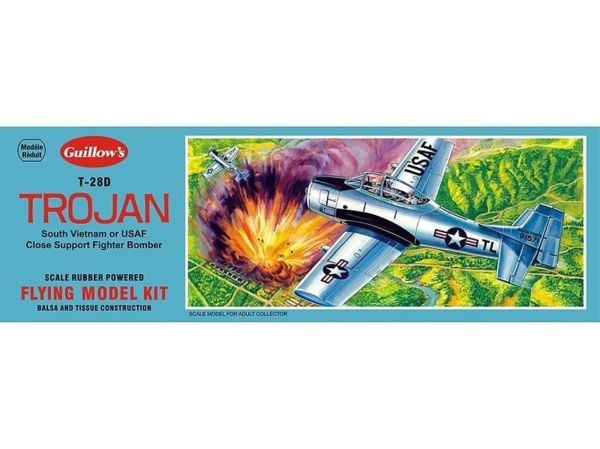 Guillows 901 1/30 Ölçek, N.A. Trojan -40 Cm.-Lastik Motorlu Uçak K