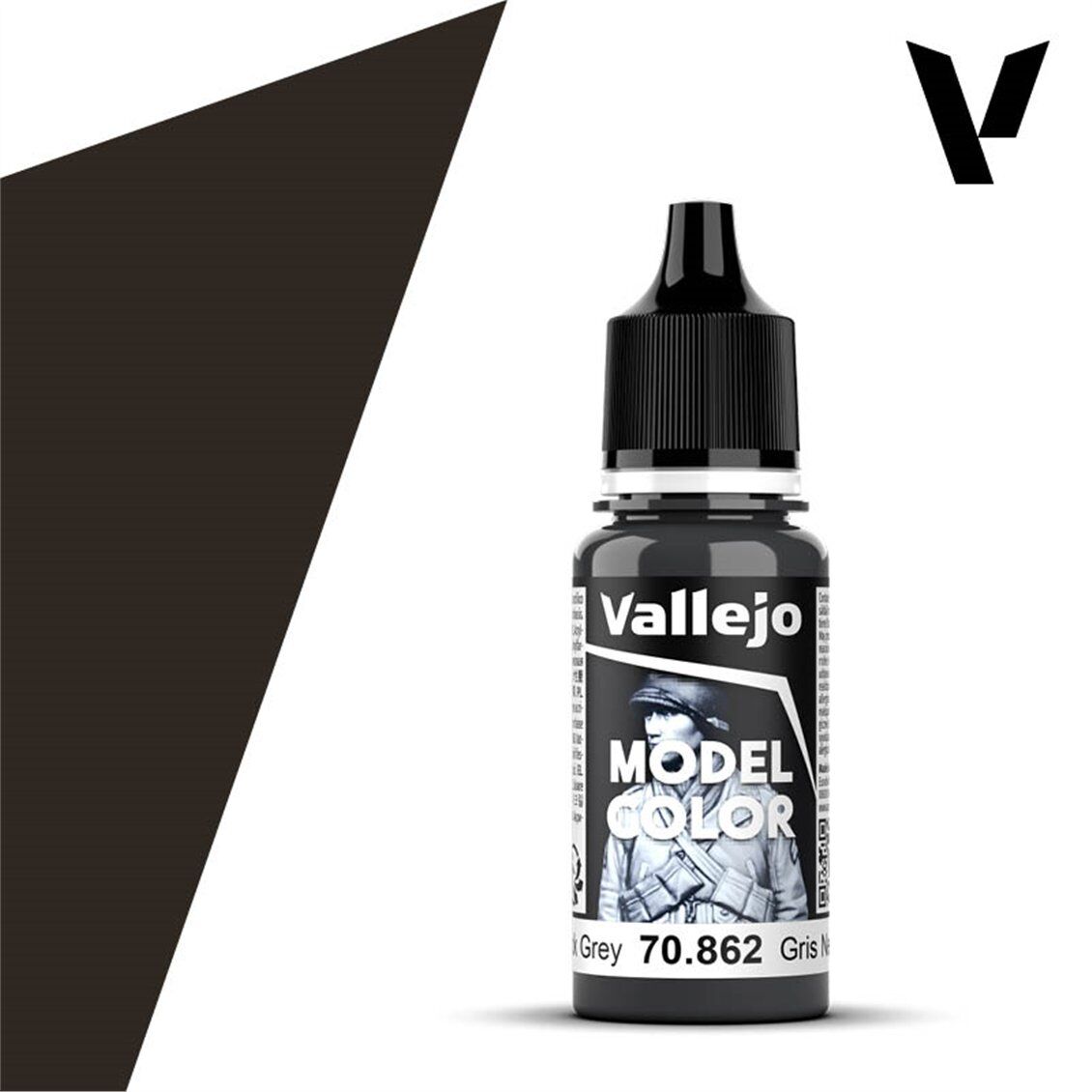 Vallejo 70862 18 ml. (185) Black Grey-Matt, Model Color Serisi Model Boyası