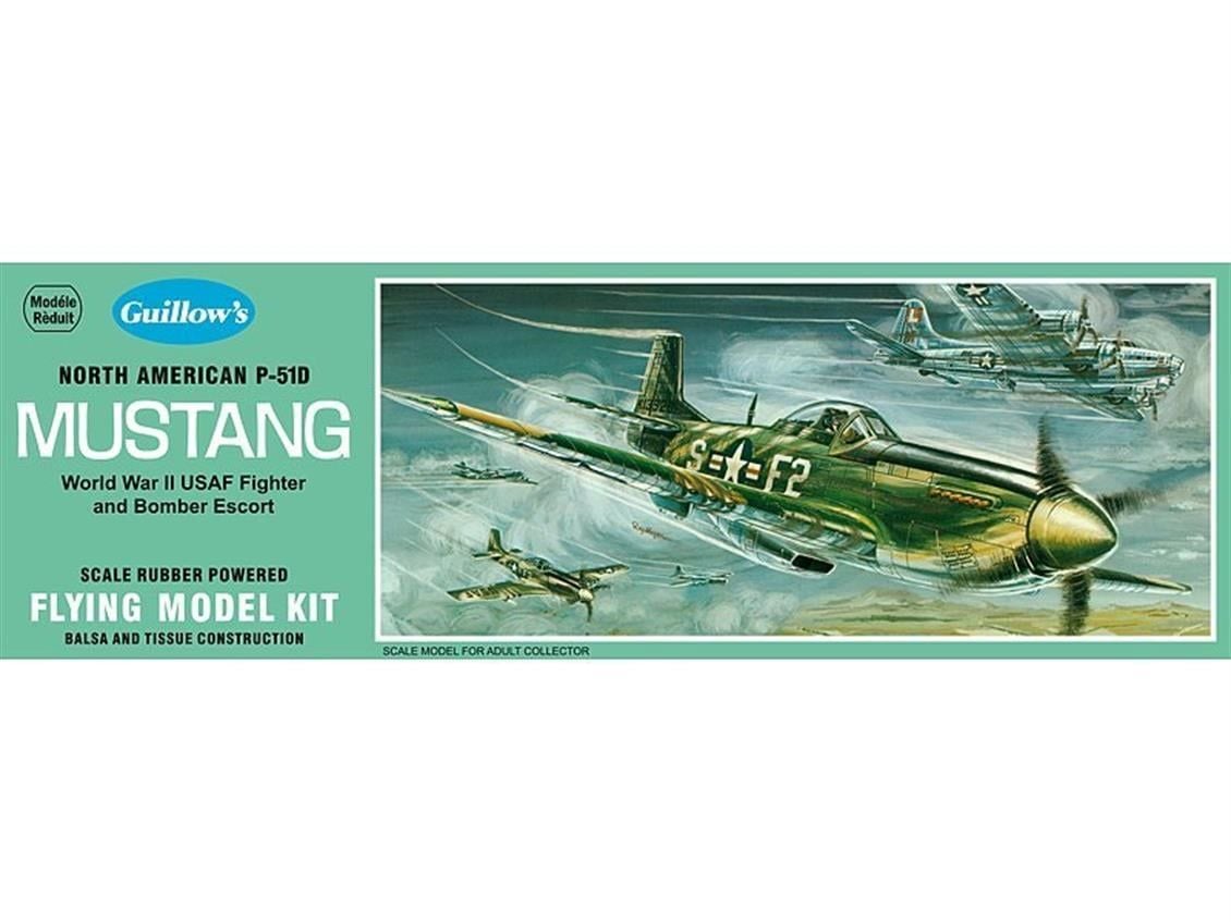 Guillows 905 1/25 Ölçek, Mustang -43 Cm.-Lastik Motorlu Uçak Kiti