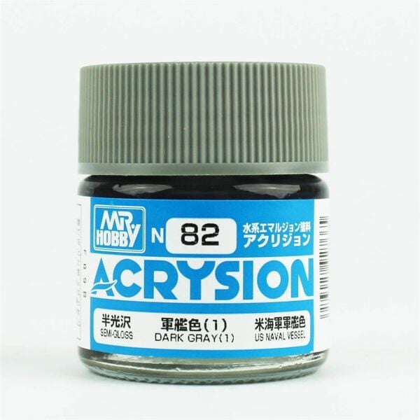 Mr.Hobby N-082 10 ml. Dark Gray (1), Acrysion Serisi Model Boyası