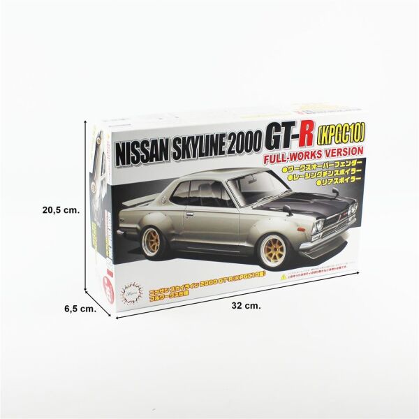 Fujimi ID-142 04670 1/24 Ölçek, Nissan Skyline 2000 GT-R (KPGC10) Full-Works Version, Otomobil Plastik Model Kiti