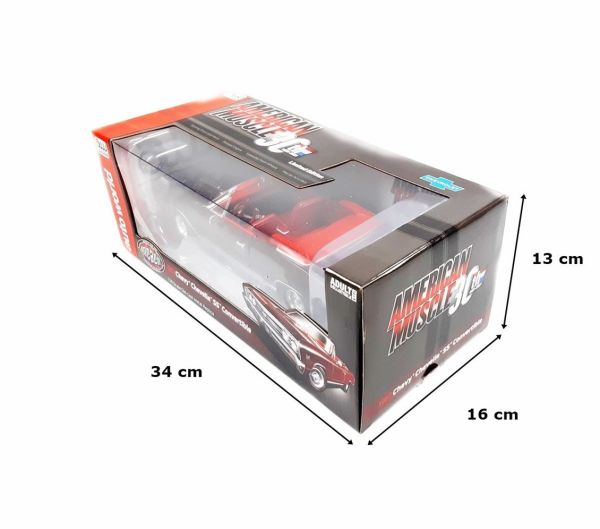AutoWorld AMM1244 1/18 Ölçek, 1967 Chevy Chevelle SS 396 Convertible (MCACN), Madiera Maroon, Sergilemeye Hazır Metal Araba Mod