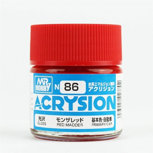 Mr.Hobby N-086 10 ml. Red Madder, Acrysion Serisi Model Boyası