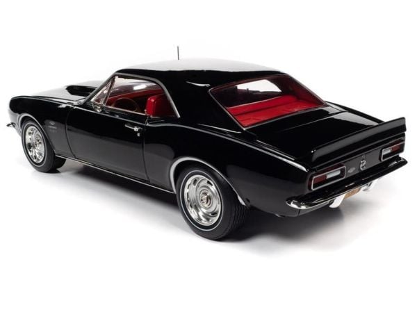 AutoWorld AMM1247 1/18 Ölçek, 1967 Chevy Camaro (Yenko), Tuxedo Black, Sergilemeye Hazır Metal Araba Modeli